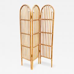 Midcentury Organic Modern Bamboo Rattan Dressing Screen or Room Divider - 2996549