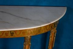 Midcentury Oval Shaped Brass Console Table Italy 1950 - 2300957