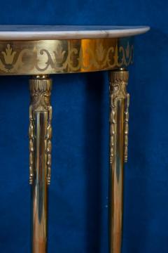 Midcentury Oval Shaped Brass Console Table Italy 1950 - 2300959