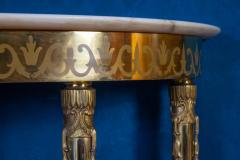 Midcentury Oval Shaped Brass Console Table Italy 1950 - 2300961