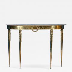 Midcentury Oval Shaped Brass Console Table Italy 1950 - 2301530