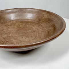 Midcentury Ozarka Pottery Bowl Hand Thrown Brown Stoneware St Joe Arkansas - 2890176