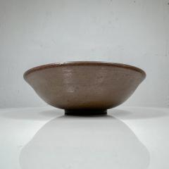 Midcentury Ozarka Pottery Bowl Hand Thrown Brown Stoneware St Joe Arkansas - 2890179