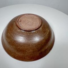 Midcentury Ozarka Pottery Bowl Hand Thrown Brown Stoneware St Joe Arkansas - 2890181