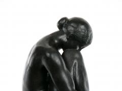 Midcentury Painted Plaster Figural Seated Nude Sculpture - 3123806