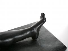 Midcentury Painted Plaster Figural Seated Nude Sculpture - 3123817