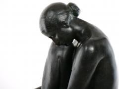 Midcentury Painted Plaster Figural Seated Nude Sculpture - 3123821