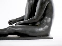 Midcentury Painted Plaster Figural Seated Nude Sculpture - 3123822