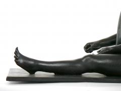 Midcentury Painted Plaster Figural Seated Nude Sculpture - 3123823