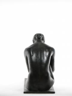 Midcentury Painted Plaster Figural Seated Nude Sculpture - 3123824