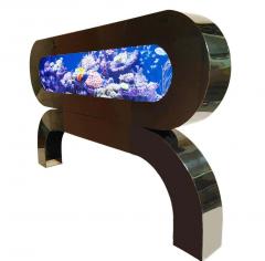 Midcentury Postmodern Black Acrylic Lucite Aquarium or Fish Tank Headboard - 2468643