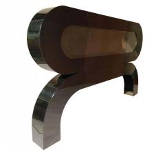 Midcentury Postmodern Black Acrylic Lucite Aquarium or Fish Tank Headboard - 2468647