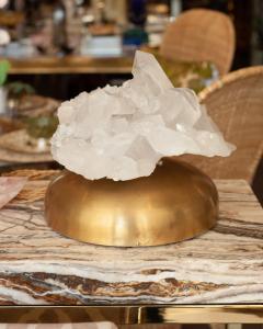 Midcentury Rock Crystal Specimen Lamp with Brass Base - 3043261