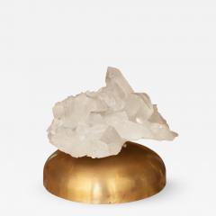 Midcentury Rock Crystal Specimen Lamp with Brass Base - 3044873