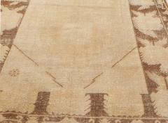 Midcentury Samarkand Beige and Brown Handwoven Wool Rug - 2457106