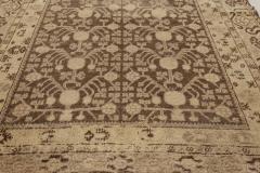 Midcentury Samarkand Beige and Brown Handwoven Wool Rug - 2457118