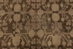 Midcentury Samarkand Beige and Brown Handwoven Wool Rug - 2457119