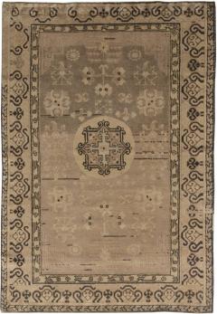 Midcentury Samarkand Brown Handwoven Wool Rug - 2441648
