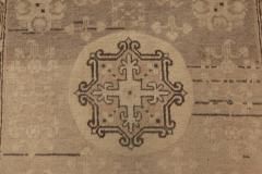 Midcentury Samarkand Brown Handwoven Wool Rug - 2441651