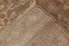 Midcentury Samarkand Brown and Beige Handwoven Wool Rug - 2457122