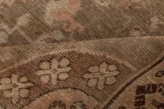 Midcentury Samarkand Brown and Beige Handwoven Wool Rug - 2457123