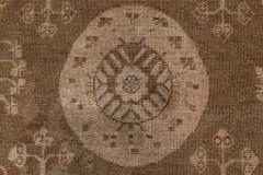 Midcentury Samarkand Brown and Beige Handwoven Wool Rug - 2457124