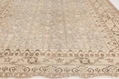 Midcentury Samarkand Gray Blue Beige and Brown Hand Knotted Wool Rug - 2456337