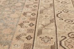 Midcentury Samarkand Gray Blue Beige and Brown Hand Knotted Wool Rug - 2456339