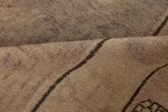 Midcentury Samarkand Handmade Wool Rug in Beige Brown Pink and Purple - 2457220