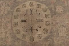 Midcentury Samarkand Handmade Wool Rug in Beige Brown Pink and Purple - 2457221