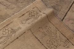 Midcentury Samarkand Handmade Wool Rug in Beige Brown Pink and Purple - 2457223