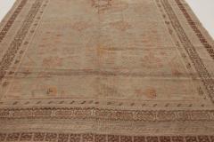 Midcentury Samarkand Handmade Wool Rug in Beige Brown and Orange - 2456343