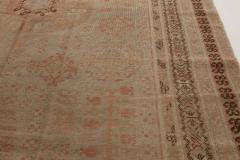 Midcentury Samarkand Handmade Wool Rug in Beige Brown and Orange - 2456344
