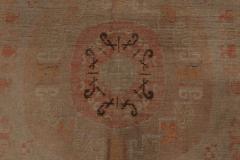 Midcentury Samarkand Handmade Wool Rug in Beige Brown and Orange - 2456345
