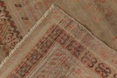 Midcentury Samarkand Handmade Wool Rug in Beige Brown and Orange - 2456346