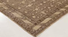 Midcentury Samarkand Handmade Wool Rug in Beige Brown and Purple - 2457226