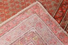 Midcentury Samarkand Handmade Wool Rug in Beige Red and Orange - 2457136