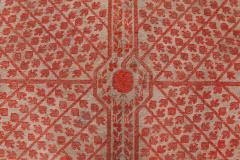 Midcentury Samarkand Handmade Wool Rug in Beige Red and Orange - 2457137