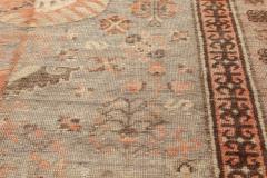 Midcentury Samarkand Handmade Wool Rug in Brown Green and Pink - 2456396