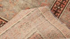 Midcentury Samarkand Handmade Wool Rug in Brown Green and Pink - 2456397