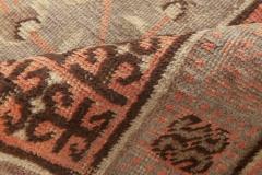 Midcentury Samarkand Handmade Wool Rug in Brown Green and Pink - 2456398