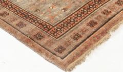 Midcentury Samarkand Handmade Wool Rug in Brown Green and Pink - 2456400