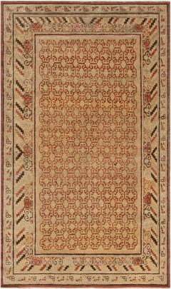 Midcentury Samarkand Handmade Wool Rug in Sandy Beige Orange and Brown - 2457230