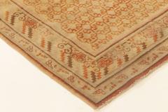 Midcentury Samarkand Handmade Wool Rug in Sandy Beige Orange and Brown - 2457232