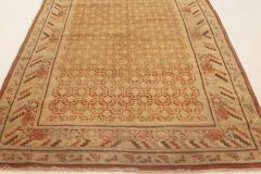 Midcentury Samarkand Handmade Wool Rug in Sandy Beige Orange and Brown - 2457233