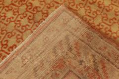 Midcentury Samarkand Handmade Wool Rug in Sandy Beige Orange and Brown - 2457235