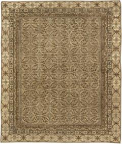Midcentury Samarkand Handwoven Wool Rug in Chocolate Brown and Beige - 2456313