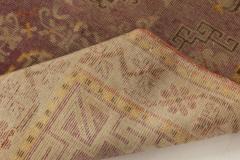 Midcentury Samarkand Purple and Brown Hand Knotted Wool Rug - 2457146