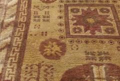 Midcentury Samarkand Purple and Yellow Handmade Wool Rug - 2441634