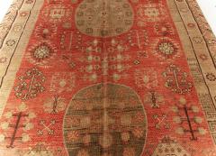 Midcentury Samarkand Red and Brown Handmade Wool Rug - 2455668